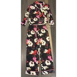 NEW WITH TAGS Room Service Women's Pajama Set Black Floral Size S